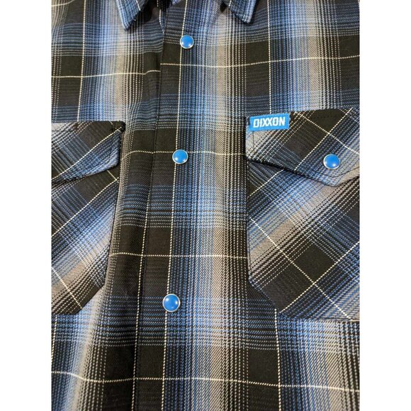 Dixxon Flannel Company Form Function Men LT Blue Long sleeve Flannel Pearl Snap - Picture 3 of 9